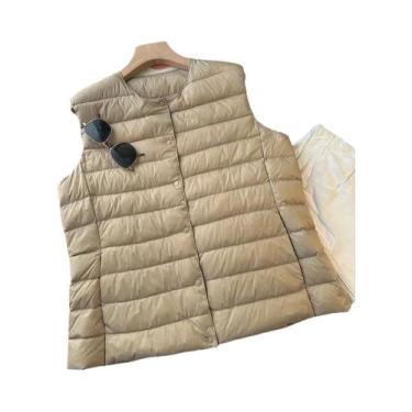 Imagem de Colete Feminino Leve De Pluma Sem Mangas Quente Para Outono Inverno - 
