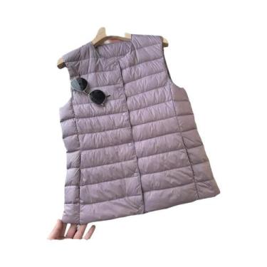 Imagem de Colete Feminino Leve De Pluma Sem Mangas Quente Para Outono Inverno - 