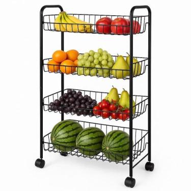 Imagem de Carrinho organizador 4 prateleiras desmontavel multiuso aco fruteira s