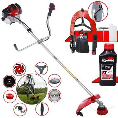 Imagem de Roçadeira Rt43l 1,7hp 43cc + 6 Facas + Escova + Óleo Toyama