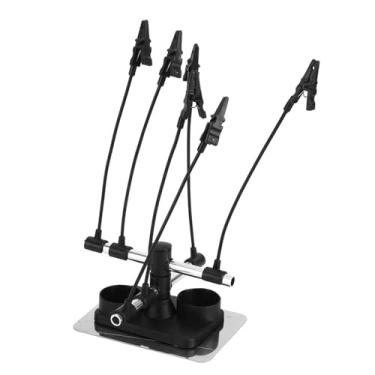 Imagem de Suporte de aerógrafo, base magnética para pistola de pulverização com 6 clipes, para pintura de modelos e sala de pulverização, resistente a altas temperaturas