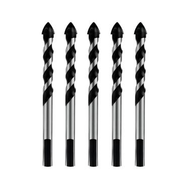 Imagem de Kit 5 Brocas 8mm Multiuso Multimaterial Fura Tudo Vidro Porcelanato Cerâmica Madeira Concreto Multifuncional