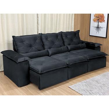 Imagem de Sofá Retrátil Reclinável 2,70 m Preto 204 Athenas