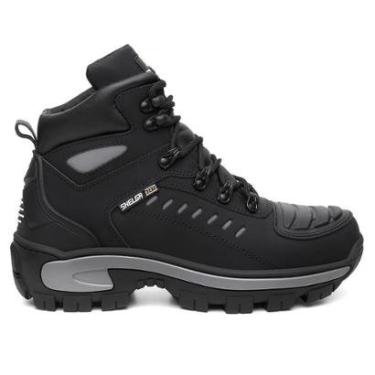 Imagem de Bota Motoqueira Masculina Couro Premium Refletivos Bico PVC Passador de Marcha-Masculino