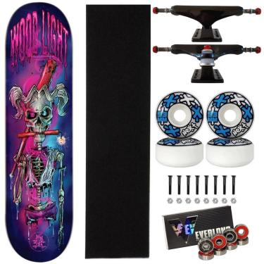 Imagem de Skate Wood Light Fiberglass Montado 8.2 Skull Bomb Abec 15-Masculino