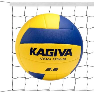 Imagem de Kit 01 Bola De Vôlei Kagiva 2.6 Oficial XXIV + 01 Rede Vôlei Master Rede Seda 5 M 1 Faixa Sintética