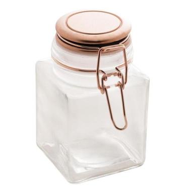 Imagem de Porta Condimento de Vidro 12 cm com Tampa de Metal Lyor Design - Golde