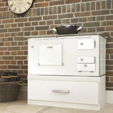 Imagem de Armário Caixa De Lenha Embutida Fogão N2 82cm Com Gaveta Branca