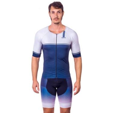 Imagem de Kit triathlon top com mangas e bermuda elite smooth uv 50+ kauna