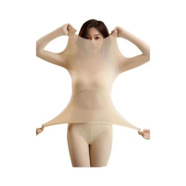 Imagem de Conjunto De Lingerie Térmica Feminina Ultrafina Sem Costura De Manga L