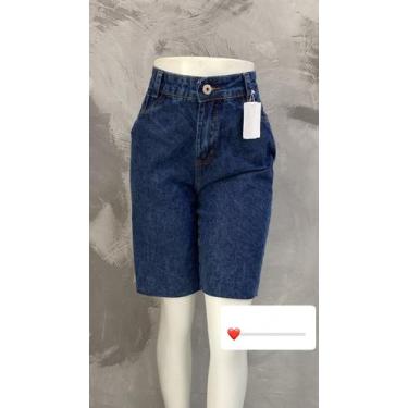 Imagem de Bermuda Wide Jeans Feminina Corte a Fio Cor:MarmorizadoTamanho:36 - F 
