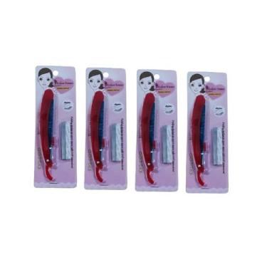 Imagem de 4 Kit Navalhete Para Sobrancelha Dobrável Com Lamina - Mix - Mix Distr