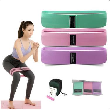 Imagem de Kit 3 Mini Bands Elásticas para Exercício Funcional Casa - FACILITA