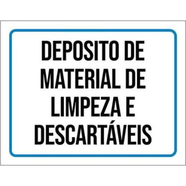 Imagem de Placa Deposito Material Limpeza Descartáveis - Sinalizo