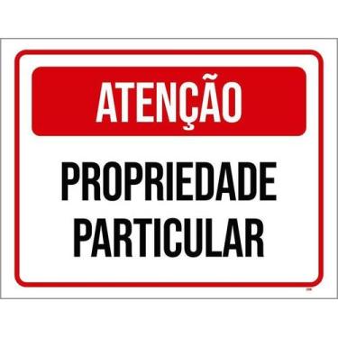 Imagem de Kit 10 Placa Acm Vermelha Propriedade Particular 18X23 - Sinalizo