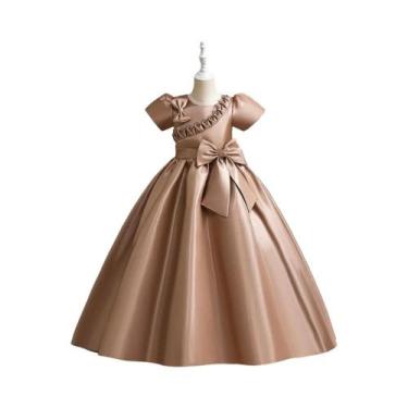 Imagem de Vestido De Festa Infantil Com Manga Curta E Laço Para Aniversário, Cas