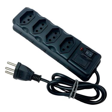 Imagem de Filtro De Linha Extensão Elétrica 4 Tomadas 1 Metro