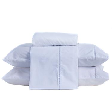 Imagem de Jogo De Cama Lençol Solteiro Ponto Palito Com Fronha 03 Peças - Percal Algodão 200 Fios Cor Branco