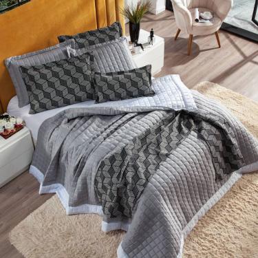 Imagem de Kit Cobre Leito Colcha Queen Napoli Liso Com Fronhas 03 Peças - Matelado Percal Soft 20...