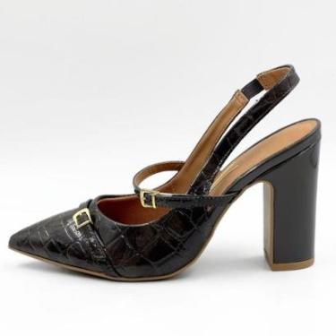 Imagem de Sapato Vizzano Slingback em Verniz Salto Alto Feminino-Feminino