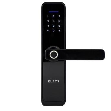 Imagem de Fechadura Digital C/ Biometria E Wi-fi Smart De4000b Elsys, Preto