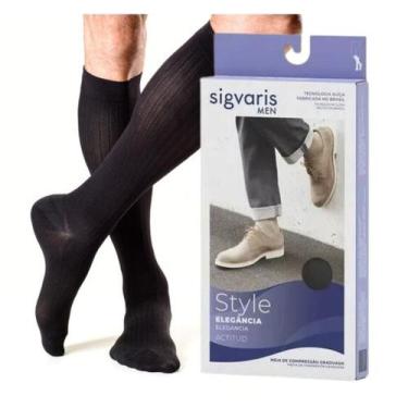 Imagem de Meia 3/4 Compressiva  Sigvaris Style Actitud  15-20 mmgh - Preta, M