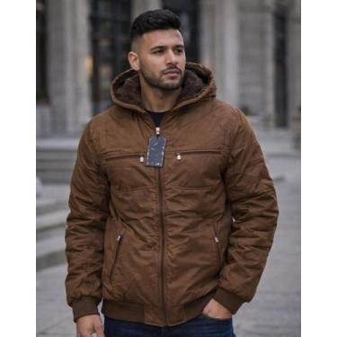 Imagem de Casaco Masculino Impermeável Jaqueta Corta Vento Sarja - AKI, Marrom, 