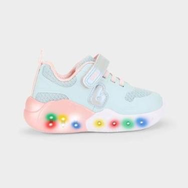 Imagem de Tênis Infantil Bibi Fun Light Azul com Rosa-Feminino