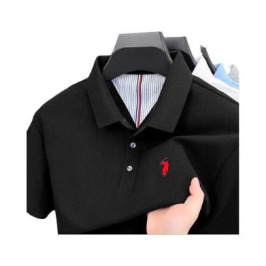 Imagem de Camisa Polo Masculina De Verão 100% Algodão Manga Curta Marca De Alto 
