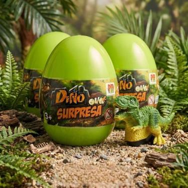 Imagem de Kit 3 Ovos Dinossauro Surpresa Sortido Corrida Infantil Pull B - DM To