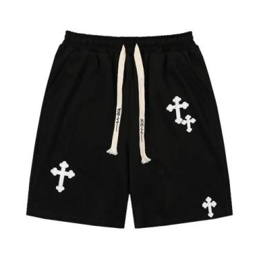 Imagem de Shorts Masculinos De Hip-hop Esportivos, Largos E Soltos, Com Cordão, 