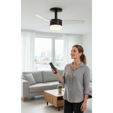 Imagem de Ventilador de Teto Potente Bivolt Preto 6 Velocidades - Congratulation