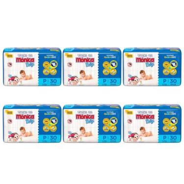 Imagem de Fralda Turma da Mônica Baby Jumbo Tamanho P - 6 Pacotes com 30 Fraldas