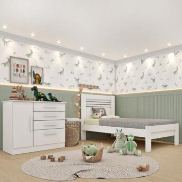 Imagem de Conjunto Infantil com Cama 100% MDF e Cômoda Harmonia Yescasa