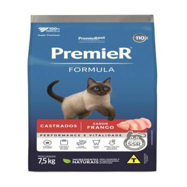 Imagem de Ração Premier Para Gatos Castrados Sabor Frango - 7,5Kg
