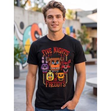 Imagem de Camiseta Unissex - Game Five Nights at Freddy's - Premium Tamanho:PCor