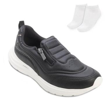 Imagem de Tênis Esportivo Kolosh e Meia KL25-E0295, 34, Preto, Creme