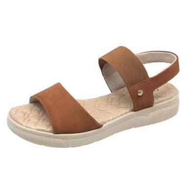 Imagem de Sandalia Feminina Papete Conforto Comfortflex, Castor, 35