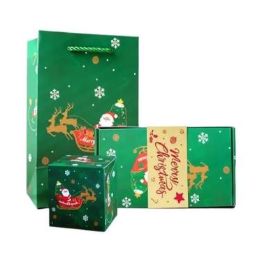 Imagem de Caixas De Presente Pop-up De Natal Vermelhas E Verdes 12 Peças Dobráve