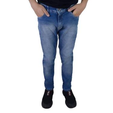 Imagem de Calça Jeans Infantil Masculina KingJoe Skinny Azul - CL0901, 12, Azul