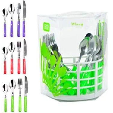 Imagem de Conjunto De Talheres Faqueiro De Inox Com 25 Pecas - WINCY CASA, Fúcsi
