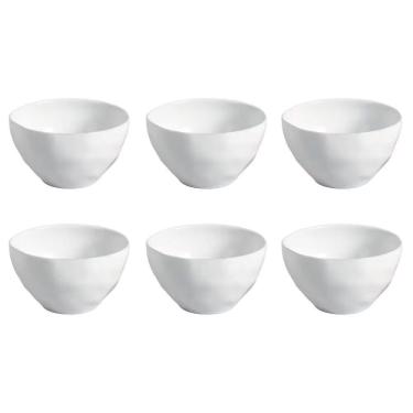 Imagem de Conjunto de Bowls New Stoneware 6 Peças 558ML Uso no Micro-ondas Lavável em Lava Louças Cozinha Branco Porto Brasil