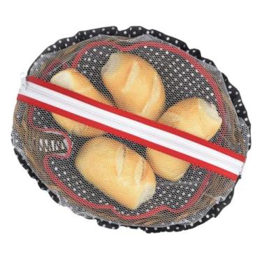 Imagem de Cesto Porta Pão Cesta Filó Bambu Cobre Alimento Cestinha Café da Manhã