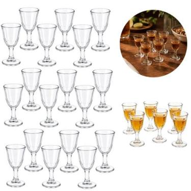Imagem de Kit 18 Mini Taças Vidro 10ml Para Bebidas E Degustação - Uni