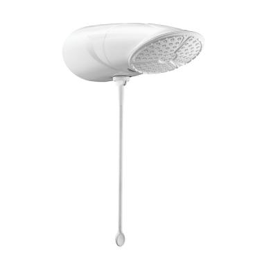 Imagem de Ducha Top Jet Eletrônica 7500W Instalação de Parede com Haste de Comando Branco Lorenzetti 220V