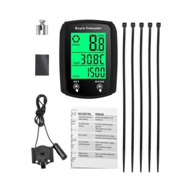 Imagem de Velocímetro De Bicicleta LCD À Prova d'Água Com Fio E Display Retroilu