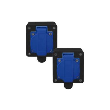 Imagem de Kit Tomada + Caixa Preta Padrão Brasileiro 2P+T 20A Azul - SIBRATEC, 2
