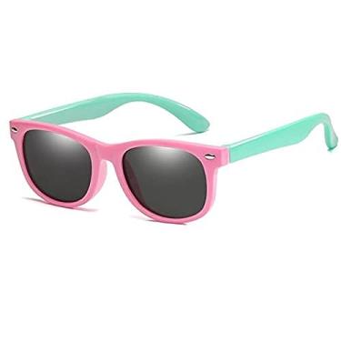Imagem de Óculos de sol kids - Oculos de sol infantil de 02-12 anos Dobravel flexivel uv400 com caixinha (Rosa e Verde)