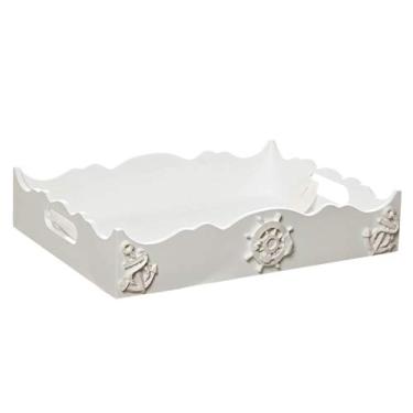 Imagem de Potinho de Mel Bandeja Resina Marinheiro Quarto Bebê Infantil Menino Branco