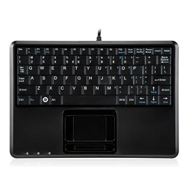 Imagem de Perixx PERIBOARD-510H Plus, teclado touchpad super mini USB com fio, teclas de tesoura tipo X com 2 cubos embutidos, preto, layout em inglês (11005)